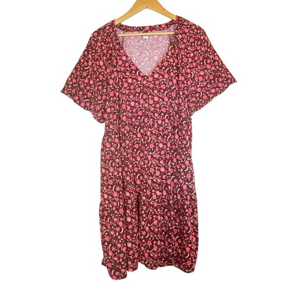 Old Navy Women's Whimsical Boho V-Neck Floral Swing Mini Dress Size XL Multi - Picture 2 of 10